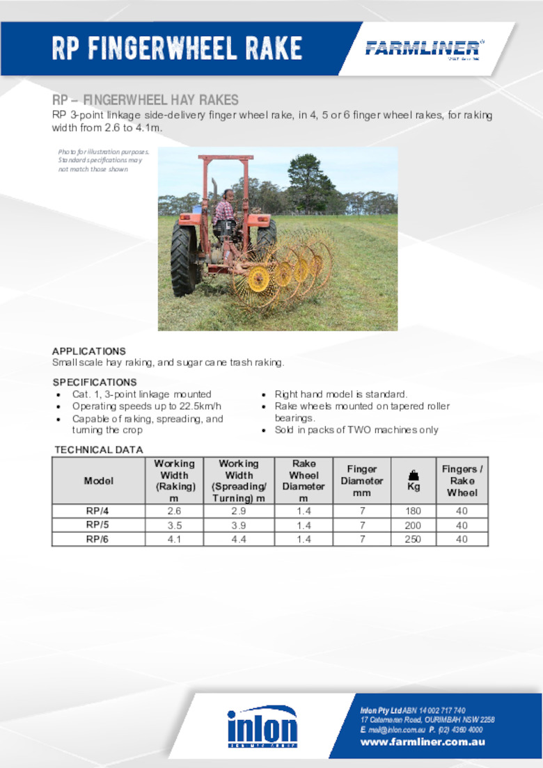 RP Fingerwheel Hay Rake